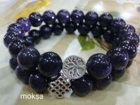 Blue goldstone crystal bracelet - round - 10mm - 1pc
