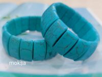 Howlite turquoise crystal elastic bracelet - 1pc