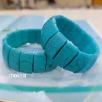 Howlite turquoise crystal elastic bracelet - 1pc