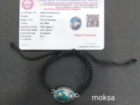 Turquoise crystal bracelet in silver - 1pc
