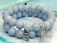 Angelite Bracelet -  round - 1 pc