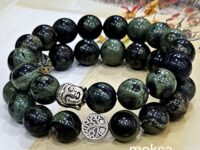 Kambaba Jasper crystal bracelet - Green Stromatolite / Crocodile Jasper - AAA - round - 1pc