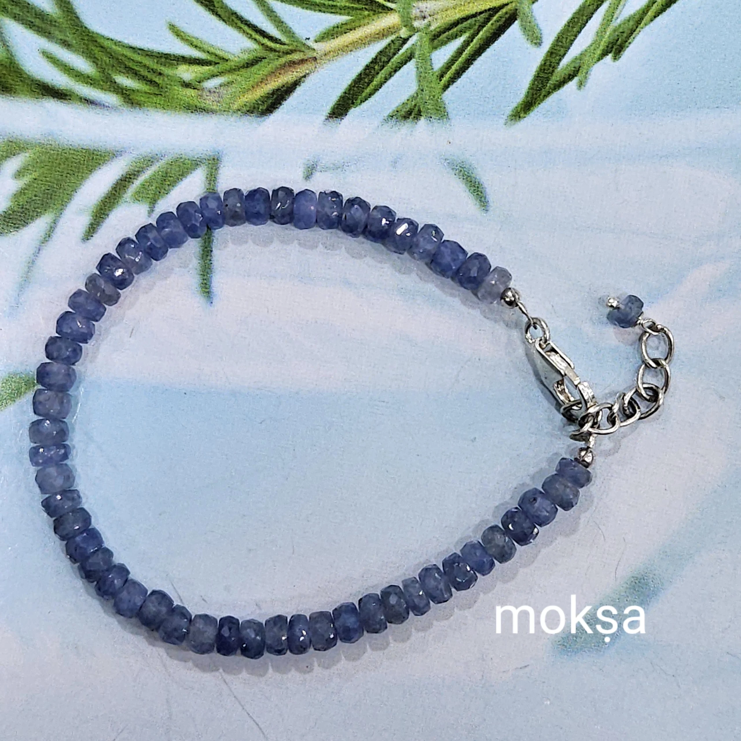 Jewelili Bracelet Created Blue Sapphire and Created White Sapphire in  Sterling Silver
