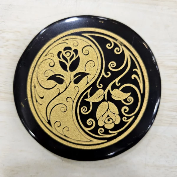 Black agate crystal plate coasters protection nurture good