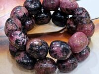 Emotional mental physical healing Rhodonite tumbled bracelets - 1pc