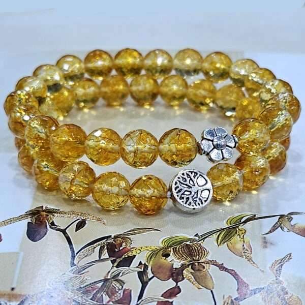 Citrine bracelet round faceted 8mm