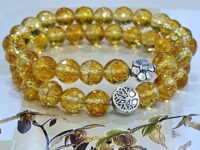 Citrine bracelet round faceted 8mm