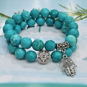 howlite-turquoise-crystal-bracelet-10mm-rounded-faceted-1pc-emotional-stability