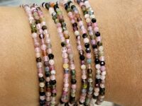 Multicoloured Tourmaline /Elbaite crystal bracelet - 2mm faceted - wire and clasp - 1pc