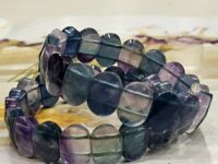 Multi Fluorite Crystal Bracelet - Oval flat faceted - 1pc