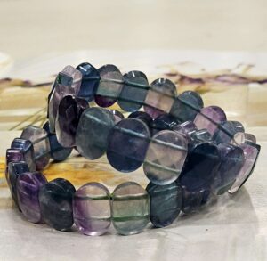 multi-fluorite-crystal-bracelet-oval-flat-faceted-1pc