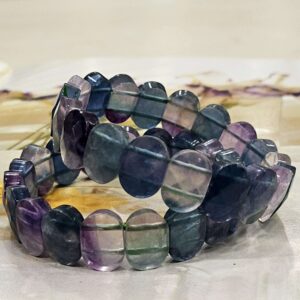 multi-fluorite-crystal-bracelet-oval-flat-faceted-1pc