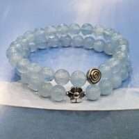 Aquamarine crystal bracelet - AAA+ quality - Round - 1pc - 8mm