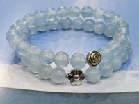 Aquamarine crystal bracelet - AAA+ quality - Round - 1pc - 8mm