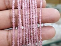 Rubellite(Pink Tourmaline) crystal bracelet - 2mm faceted - wire and clasp - 1pc
