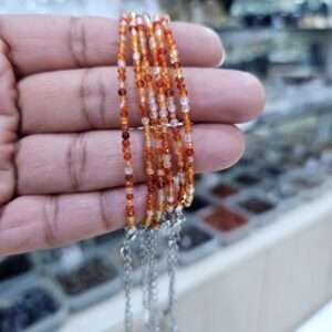 Carnelian 2mm faceted bracelet