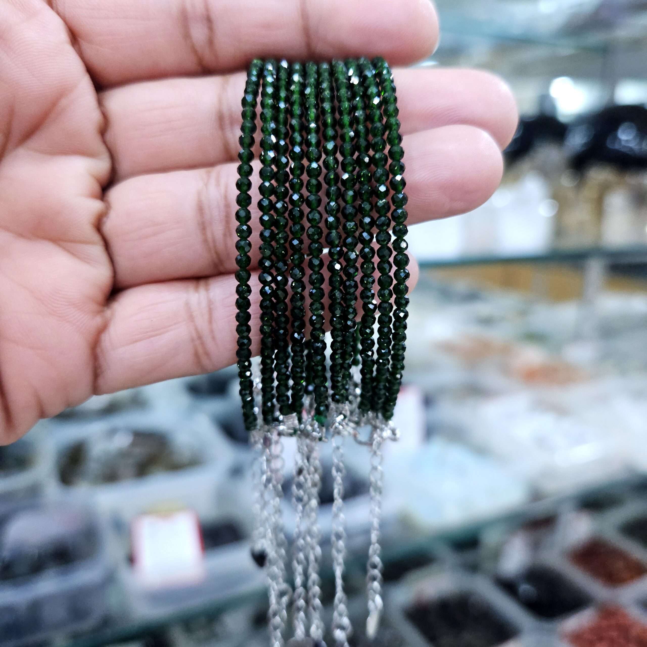 Green Aventurine 2mm faceted bracelet