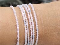 Morganite crystal bracelet - 2mm faceted - wire and clasp  1pc