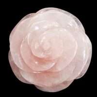 Rose flower in rose quartz crystal - symbol of eternal love - 1pc
