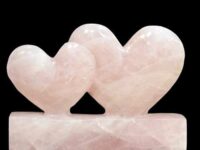 Rose Quartz Sweethearts Crystal Twin Heart / Double Heart -  Find Your Soulmate/Save your relationship - 1pc
