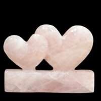 Rose Quartz Sweethearts Crystal Twin Heart / Double Heart -  Find Your Soulmate/Save your relationship - 1pc