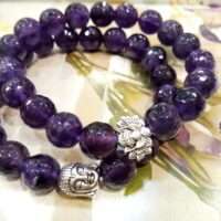 Amethyst Crystal Bracelet - Round Faceted AAA Quality - 1 pc
