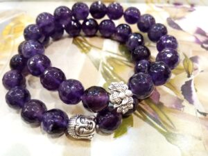 Amethyst Crystal Bracelet - Round Faceted AAA Quality - 1 pc