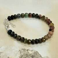 Multi tourmaline/ elbaite crystal bracelet with wire and clasp - 1pc - 6.5 to 8inches
