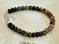 Multi tourmaline/ elbaite crystal bracelet with wire and clasp - 1pc - 6.5 to 8inches