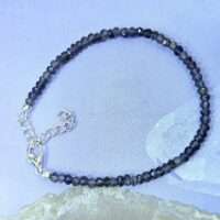Iolite / water sapphire crystal bracelet - 1pc - 6.5 to 8 inches