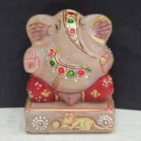 Painted Ganesha On platform - 1pc