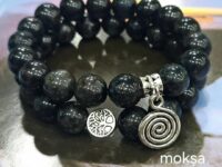 Nuummite crystal bracelet - round 10mm - 1pc
