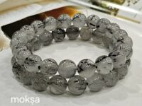 Tourmalated Quartz AAAA crystal bracelet - round 10mm - 1pc