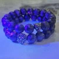 Yooperlite crystal bracelet-syenite rock rich with fluorescent sodalite-10mm-1pc