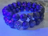 Yooperlite crystal bracelet-syenite rock rich with fluorescent sodalite-10mm-1pc