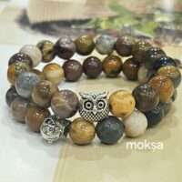Petrified wood crystal bracelet - 1pc