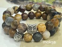 Petrified wood crystal bracelet - 1pc