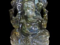 Unique handmade carving Labradorite crystal Ganesha - 3.3kg - 1pc