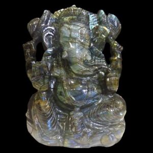 Unique handmade carving Labradorite crystal Ganesha - 3.3kg for Cleansing and High-Vibration