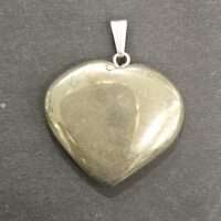 Pyrite crystal heart shaped pendant - 1pc