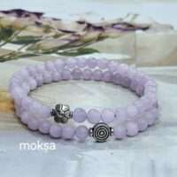 Lilac Kunzite crystal bracelet - 7mm rounded - 1pc