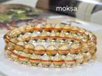 Natural Brazilian Citrine crystal  Bracelet - premium grade - 8mm round - 1pc