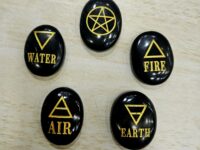 Black Agate crystal 5 elements set - 1 set