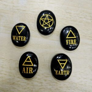 Black Agate crystal 5 elements set - 1 set