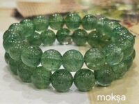 10mm Green Strawberry Quartz Crystal round Bracelet - Single Piece
