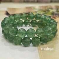 10mm Green Strawberry Quartz Crystal round Bracelet - Single Piece
