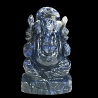 Hand carved figurine Sodalite crystal Ganesha - 1pc