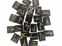 Black Agate Rune set with 25 pcs - 1 set - for Divination