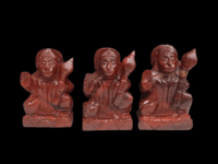 The Empowered Protector: Hanuman Statue in Red Jasper - Small
