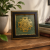 Sri Yantra crystal frame with gold sacred geometry design